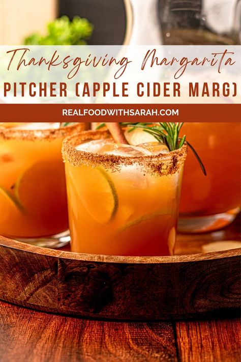 Essen, Margaritas, Apple Cider Margarita Recipe Pitcher, Spicy Apple Cider Margarita, Apple Spice Margarita, Alcohol Cider Drinks, Apple Cinnamon Infused Tequila, Thanksgiving Margarita Pitcher Recipes, Fall Margaritas For A Crowd