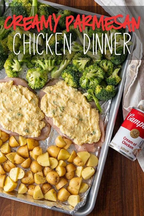 Creamy Sheet Pan Chicken, Easy One Pan Chicken Recipes, Chicken And Potatoes Sheet Pan Dinner, Baked Chicken Sheet Pan Recipes, Chicken Breast Sheet Pan Recipes, Easy Sheet Pan Dinners Chicken, Chicken Breast Sheet Pan Dinner, Sheet Pan Chicken Breast Recipes, Sheet Pan Chicken Tenders