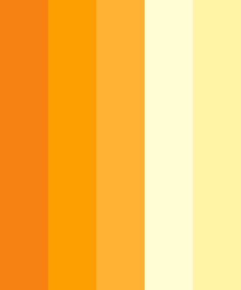 Oranges with Cream Color Palette Creamy Orange Color, Orange Yellow Colour Palette, Yellow And Cream Color Palette, Cream Yellow Color Palette, Orange And Cream Color Palette, Yellow And Orange Palette, Yellow Orange Palette, Sun Colour Palette, Bright Warm Color Palette