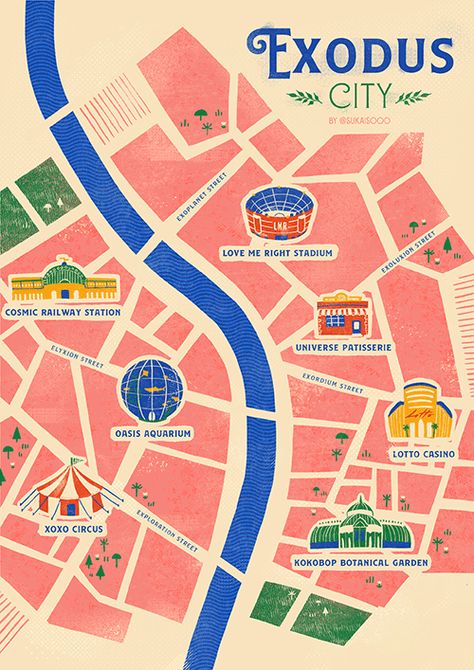 Road Map Design, Maps Illustration Design, City Maps Illustration, Parking Plan, Map Brochures, City Maps Design, Map Projects, Karten Design, City Illustration