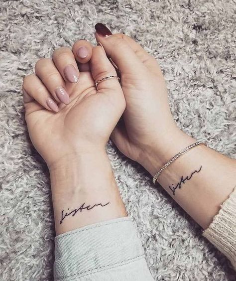 Sister tattoo, tattoo ideas, friend tattoo, matching tattoo. Professional Tattoo Kits, Matching Bff Tattoos, Sister Tattoo Designs, Baby Tattoo Designs, Twin Tattoos, Romantic Tattoo, Matching Sister Tattoos, Sister Tattoo, Sibling Tattoos