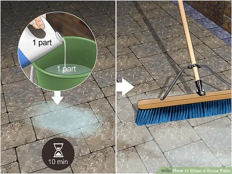 Cleaning Pavers, Travertine Outdoor, Paver Stone Patio, How To Clean Stone, Travertine Patio, Stone Patios, Clean Concrete, How To Clean Granite, Clean Patio