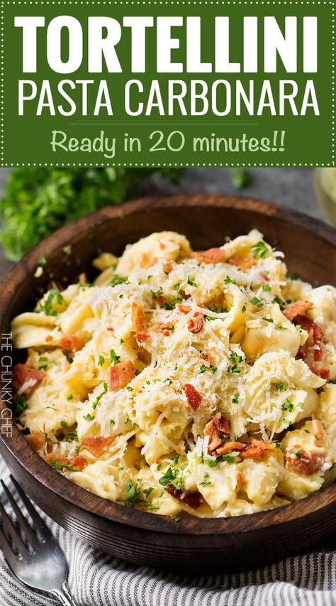 Carbonara Sauce, Tortellini Pasta, Tortellini Recipes, Traditional Italian Dishes, Carbonara Recipe, Pasta Carbonara, Carbonara Pasta, Cheese Tortellini, Best Italian Recipes