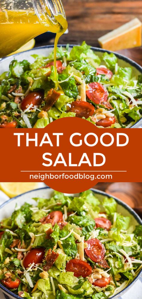 Garlic Dressing, Side Salad Recipes, Green Salad Recipes, Fresh Salad Recipes, Best Salad Recipes, Salad Recipes For Dinner, Yummy Salad Recipes, Easy Salad Recipes, Dinner Salads