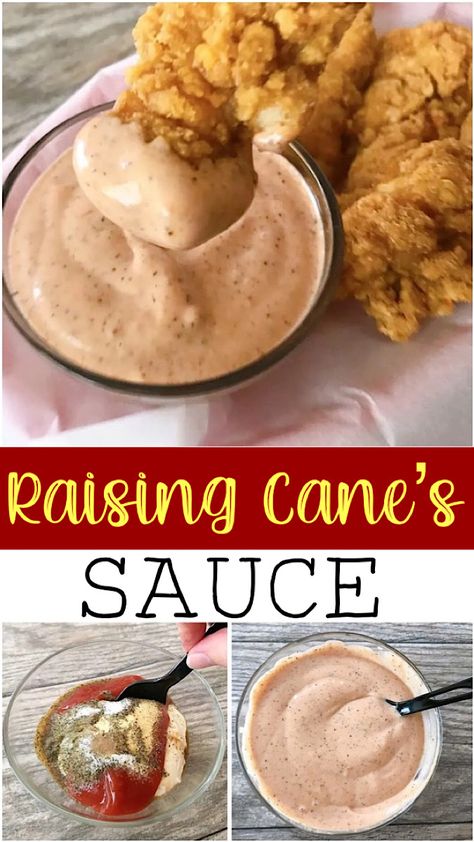 Cain Sauce Recipe, Raising Canes Chicken Finger Sauce, Simple Dipping Sauces, Homemade Dipping Sauce For Chicken Tenders, Best Chicken Tender Sauce, Good Chicken Sauces, Good Good Sauce, Special Sauce For Chicken, Copy Cat Canes Cause