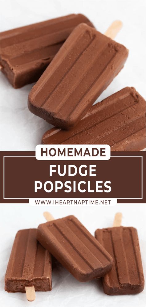 Homemade Fudgesicles, Popcicles Recipes, Fudgesicle Recipe, Summer Popsicle Recipes, Fudge Popsicles, Easy Popsicle Recipes, Healthy Popsicle Recipes, Easy Popsicles, Healthy Popsicles