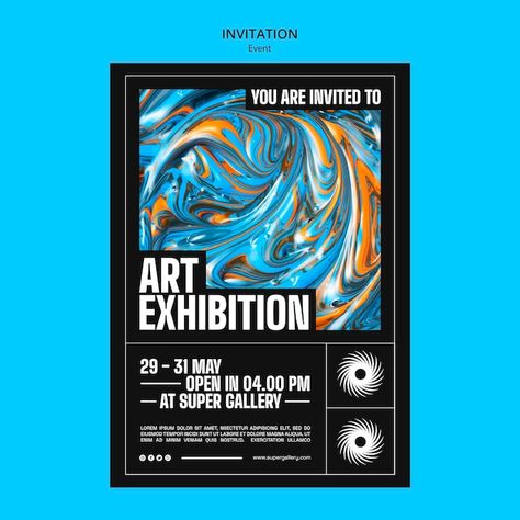 Event Poster Design Inspiration, Cool Poster Designs, Event Invitation Design, Posters Conception Graphique, Event Poster Template, Art Exhibition Poster, Poster Design Layout, Event Template, Art Exhibition Posters