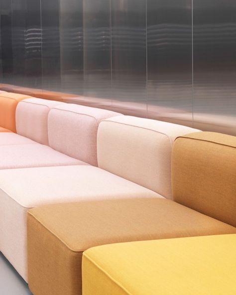 We are LOVING this color way...soft pinks and 70's inspired oranges and mustard tones | Normann Copenhagen for Kinfolk Rope Sofa, Norman Copenhagen, Interior Products, Innovative Furniture, Karim Rashid, Modul Sofa, Well Well, Objet Design, Normann Copenhagen