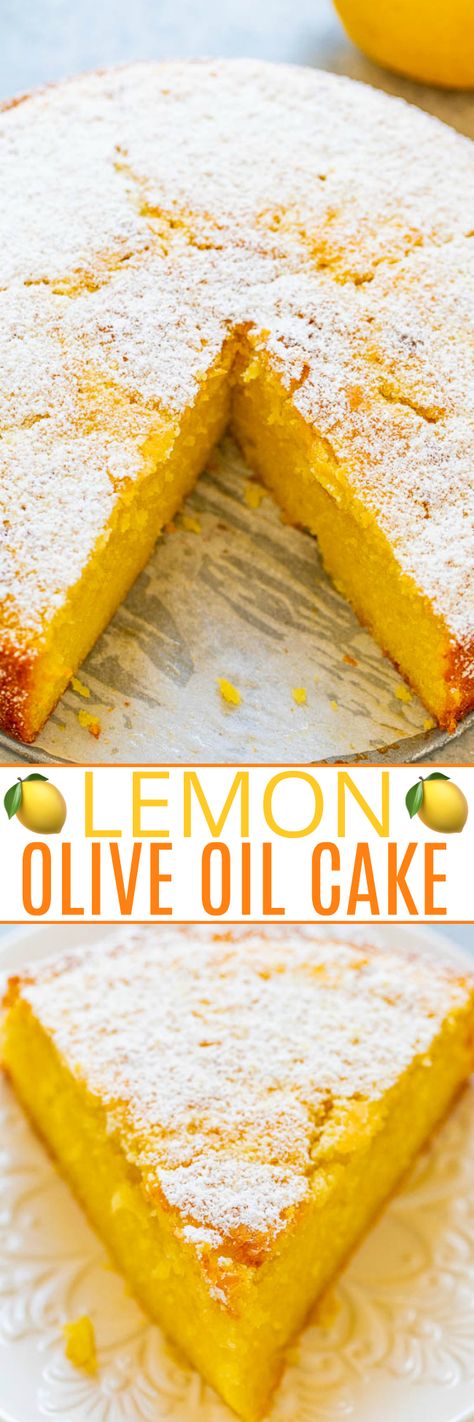 Lemon Olive Oil Cake - Averie Cooks Gooey Lemon Bars, Spanish Dessert Recipes, Spanish Dessert, Olive Oil Cake Recipe, Starbucks Lemon Loaf, Best Lemon Bars, Lemon Olive Oil Cake, Starbucks Lemon, Cakes Easy