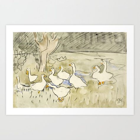 Antique Nursery, Vintage Nursery Decor, Retro Kunst, Bird Watercolor Paintings, Duck Art, Vintage Nursery, Nursery Printables, Spring Art, Farmhouse Wall Decor