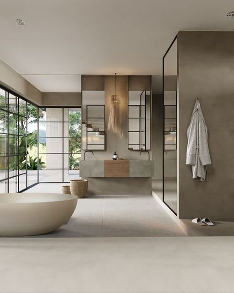 BRABBU: Fall in love with this nature-inspired s... Timeless Bathroom Design, Boutique Bathroom, Cozy Interior Design, Sophisticated Bathroom, Timeless Bathroom, Luxury Italian Furniture, Bad Design, Minimalist Bathroom, House Bathroom