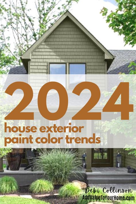 House exterior paint colors is finally shifting from the all black trend exterior house paint colors, the black & white exterior house color trend to warmer colors like warm whites, beiges and taupes. #exteriorhousepaintcolortrends #exteriorhousecolors #exteriorpaintcolorstrends Best Paint Colors For Exterior House, Best Home Exterior Colors, Trending Exterior Paint Colors For House, Painting Your House Exterior, Painting Outside Of House, 2024 House Color Trends, 2024 House Paint Colors, House Paint Ideas Exterior Color Trends 2024, Painted Houses Exterior Colors