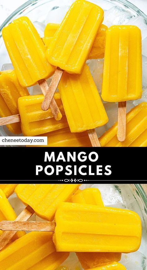 How to make mango popsicles - homemade mango popsicles with mango pulp are the perfect vegan, naturally sweetened summer treat! Your whole family will love these 3 ingredient mango popsicles! Homemade Popsicles Healthy, Popcicles Recipes, Mango Popsicle Recipes, Summer Popsicle Recipes, Ice Cream From Scratch, Fruit Popsicle Recipes, Easy Popsicle Recipes, Homemade Fruit Popsicles, Vegan Popsicles