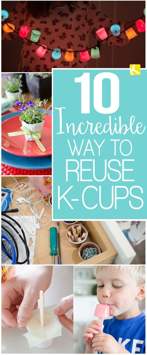 10 Incredible Ways to Reuse K-Cups Organisation, Upcycling, K Cup Crafts, Recycler Diy, Recycle Crafts Diy, Recycling Information, Cup Crafts, Diy Cups, Reduce Reuse Recycle