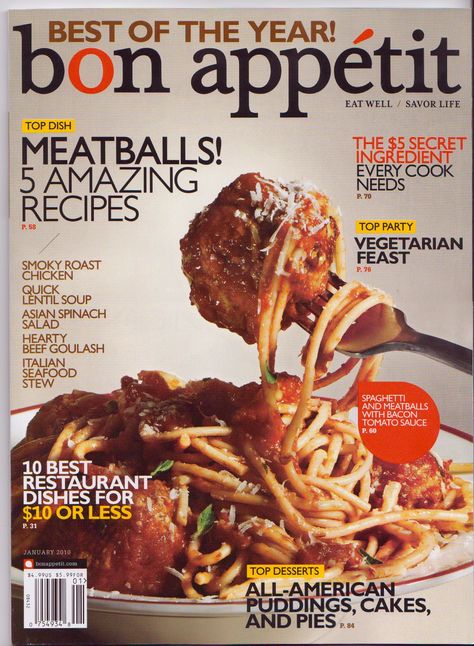 Pork Green Chili Recipes, Italian Seafood Stew, Pork Meatball Recipe, Blackened Fish Recipe, Food Magazines, Panzanella Recipe, Magazines Cover, Italian Salad Recipes, Food Typography