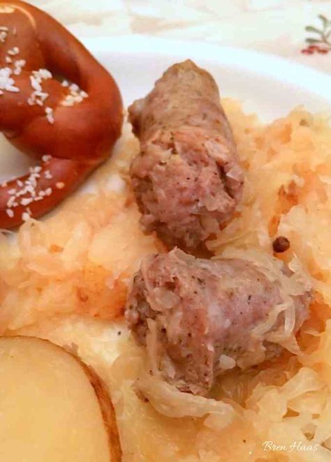 Instant Pot Kielbasa Sauerkraut and Potato Recipe | Bren Haas Instapot Kielbasa Recipes, Kielbasa And Sauerkraut Crockpot, Instant Pot Kielbasa, Kielbasa Sauerkraut, Brats And Sauerkraut, German Potato Soup, Kielbasa And Potatoes, Instant Pots, Sausage Sauerkraut