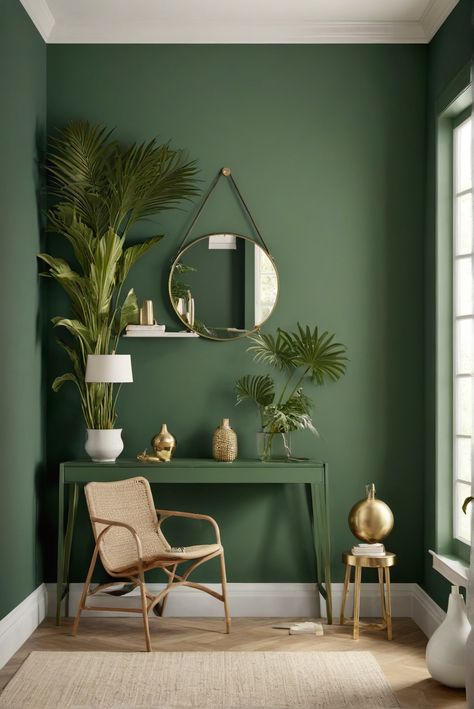 GreenDreams, Lushness, PaintColors, 2024 Beautiful Wall Colors Paint Colours, Color For Walls Bedroom, Peacock Green Wall, Best Room Paint Colors, Ideas For Painting Walls Bedrooms, Sage Green Wall Paint Ideas Living Room, Green Home Gym Paint Colors, Sage Green Retro Aesthetic, Half Bathroom Green Walls