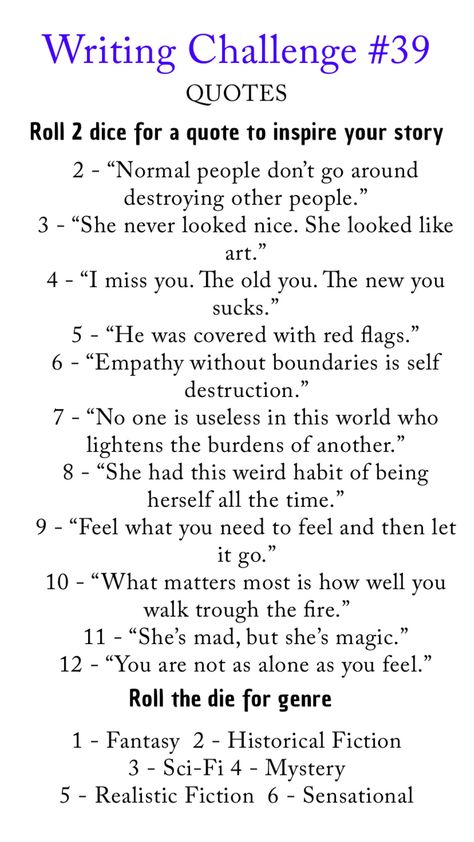 Poetry Writing Promts, Writing Challenge Roll The Dice, Ideas For Story Writing, Daily Creative Writing Prompts, Writing Prompts Based On Your Birth Month, Lyrics That Can Be Used As Prompts, Interesting Story Ideas, Short Story Ideas Writing Prompts, Simple Writing Prompts