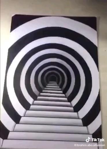 Optical Art Painting, Geometric Pencil Drawings, 3d Art Simple, Cool Illusions To Draw, Simple Illusion Art, Illusion Art Tutorial, How To Draw Optical Illusions Easy, 3d Drawings Videos, Op Art Illusion