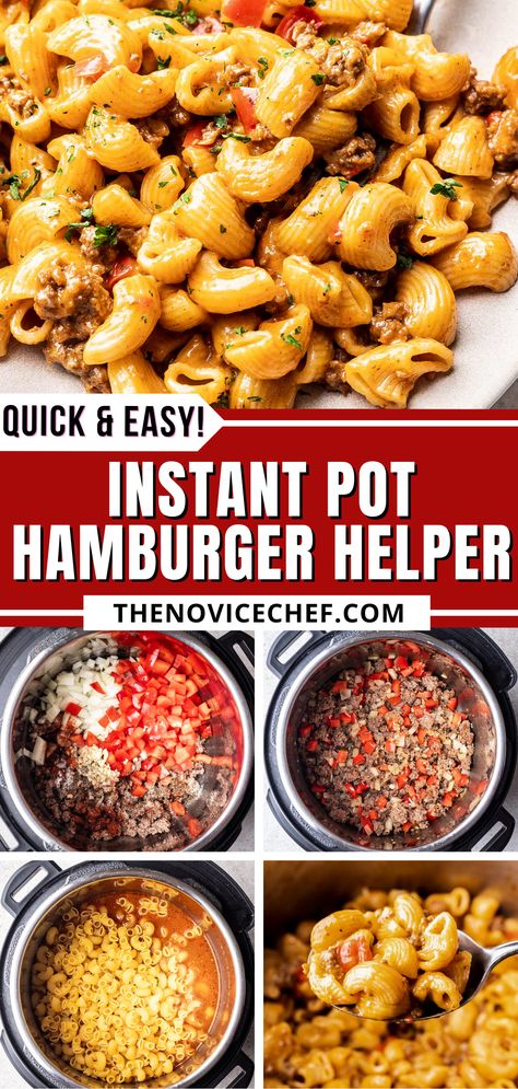 Instant Pot Hamburger Helper, Hamburger And Rice Recipes, Instant Pot Hamburger, Hamburger Helper Recipes, Easy Pressure Cooker Recipes, Jar Recipes, Easy Hamburger, Homemade Hamburger Helper, Homemade Hamburgers