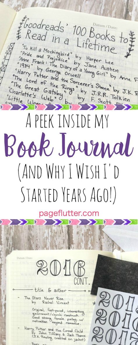 A Peek Inside My Reading Journal (& Why I Wish I'd Tried Years Ago)| pageflutter.com Organisation, Creative Reading Journal Ideas, How To Keep A Reading Journal, How To Start A Book Journal, Reading Journal Bujo, Diy Book Journal Ideas, Diy Book Journal, Simple Book Journal, Reading Book Journal Ideas Layout