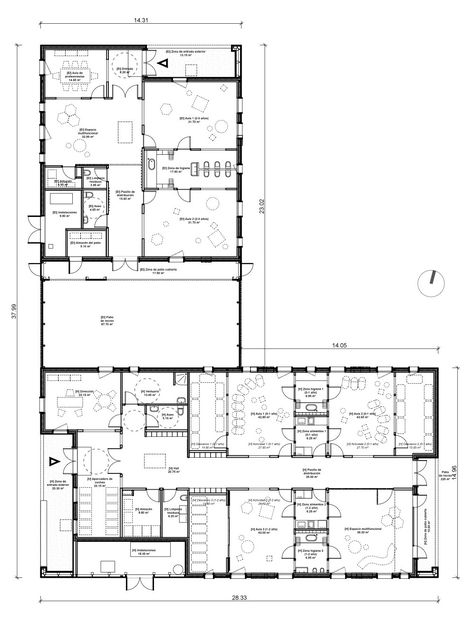 Gallery - New Building for Nursery and Kindergarten in Zaldibar / Hiribarren-Gonzalez + Estudio Urgari - 25 Nursery School Floor Plan, Kindergarten Architecture Plan, Daycare Blueprints, Kindergarten Plan Architecture Projects, Kindergarten Design Plan, Preschool Floor Plan, Kindergarten Floor Plan, Nursery School Ideas, Daycare Building Plans