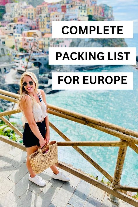 Traveling to Europe this summer? Our ultimate packing list for women ensures you have everything you need for an incredible adventure. #packinglistforvacation #packinglistforeurope #europesummervacation #europeanholiday #packinghacks #travelhacks #europepackinglist #traveloutfits #besttravelproducts European Fall Packing List, Europe Travel Packing List Summer, What To Take To Europe Packing Lists, What To Pack For A 2 Week Trip To Europe, Europe Summer Vacation Capsule, Summer Clothes For Europe, Europe Vacation Packing List, 2 Week Trip To Europe Packing Lists, Europe Outfits Spring Packing Lists