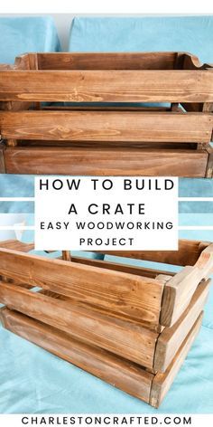 Wood Crate Diy, Wooden Crate Furniture, Small Wooden Crates, Crate Crafts, Wooden Storage Crates, Diy Wooden Crate, Crate Bookshelf, Pallet Crates, Homemade Furniture