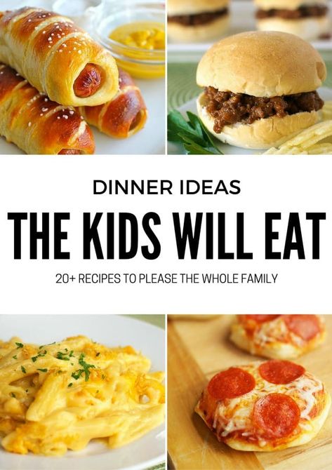 20+ Dinner Ideas the Kids Will Love Dinner Ideas For Kids, Easy Dinners For Kids, Picky Eaters Dinner, Picky Eaters Kids, Easy Meals For Kids, Kid Friendly Dinner, God Mat, Think Food, Deilig Mat