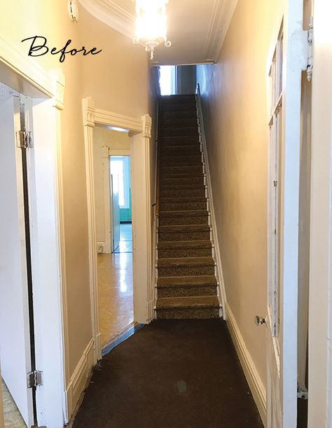 Before & After: A Dated Victorian Home Gets A Radical Renovation - House & Home Victorian Terrace Entryway, Victorian Home Entryway, Edwardian Entryway, Modern Victorian Entryway, Victorian Interiors Living Room, Townhouse Entryway, Victorian Mansion Interior, Victorian Entryway, Terraced House Interior