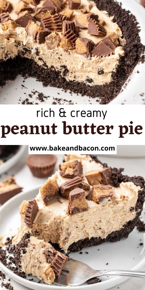 Peanut Butter Pie Recipe, Butter Pie Recipe, Peanut Butter Dessert Recipes, Peanut Butter Pie Recipes, Easy Pie Recipes, Peanut Butter Desserts, Easy Pie, Peanut Butter Pie, Butter Pie