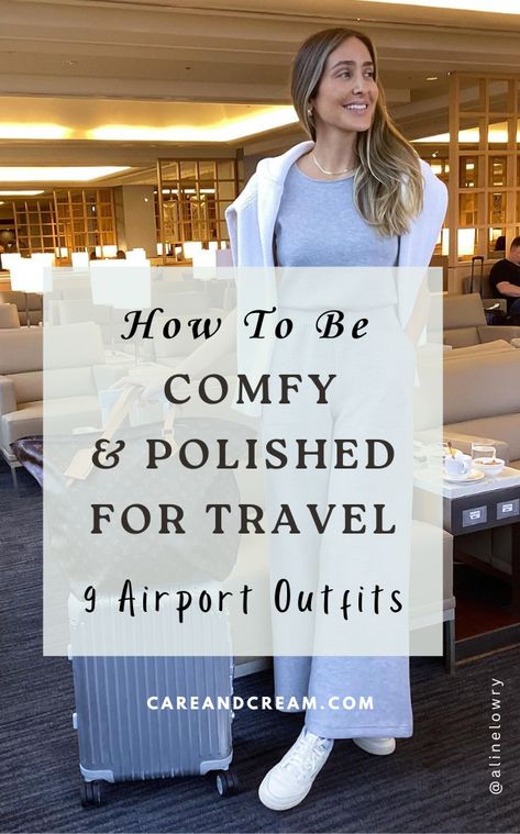 Jet off in style with these 9 stylish and comfy travel outfits. From cute loungewear to chic sweatsuits, these airport outfit ideas are perfect for any journey. Keep your airport style top-notch and your travel wardrobe refreshed with comfortable yet stylish options. Best Airport Outfit, Black Jumpsuit Airport Outfit, Best Traveling Outfits For Women, Airport Outfit To Europe, Flight Attire Outfits, Vacation Sneaker Outfits, Work Flight Outfit, 5 Day Travel Wardrobe Summer, Cozy Travel Outfit Airport Style