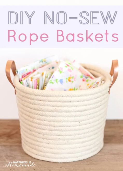 Diy Rope Design, Cloth Pumpkins, Rope Basket Tutorial, Storage Baskets Diy, Baskets Diy, Diy Rope Basket, Rope Projects, Rope Diy, Rope Baskets