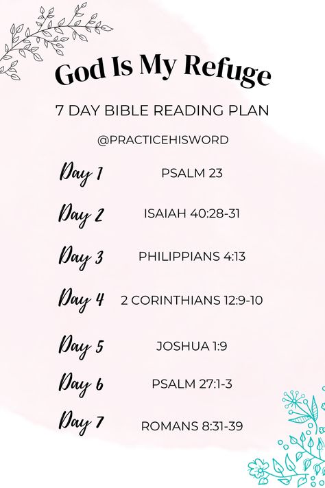 1 Week Bible Reading Plan, 7 Day Bible Reading Plan, Read Bible In 30 Days, Daily Bible Reading Plan, Prayer Strategies, Scripture Writing Plans, Spiritual Work, Spiritual Guide, Christian Quotes God