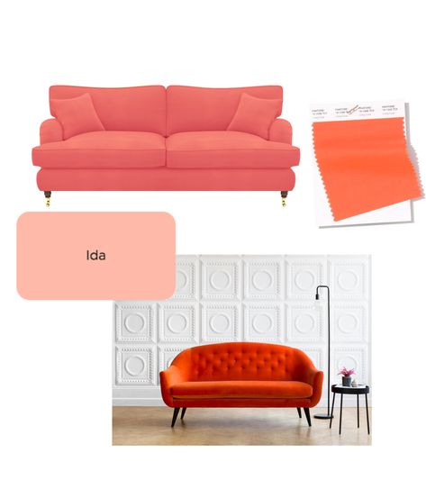 Pantone's Colour of the year: Living Coral by sofas & stuff Pantone Living Coral, Coral Living Rooms, 3 Seater Sofas, Kitchen Sofa, Bespoke Sofas, Color Board, Sofa Handmade, Live Coral, Living Coral