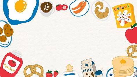 Free vector food doodle frame on a beige... | Free Vector #Freepik #freevector Food Wallpaper For Laptop, Food Frame Background, Food Background Wallpapers, Food Doodle, Wallpaper Powerpoint, Food Doodles, Funny Umbrella, Fruit Cartoon, Doodle Frame