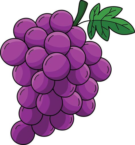 Grapes Fruit Cartoon Colored Clipart Illustration Grapes Clipart, Grape Drawing, Meal Plan For Toddlers, Grapes Fruit, Alphabet Drawing, Vegetable Cartoon, Art Vector Illustration, Fruit Clipart, English Activities For Kids