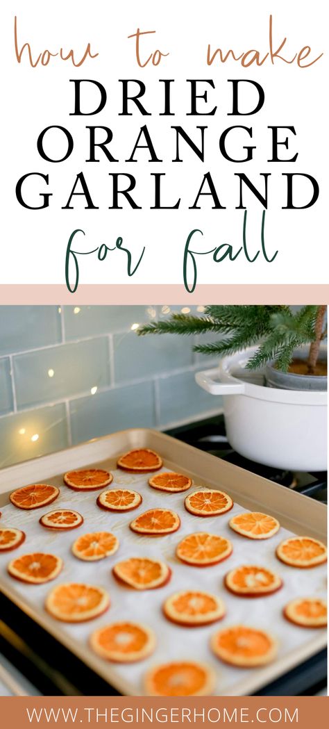 Fall Decor Orange, Cheap Autumn Decor, Dried Orange Garland Fall, How To Dry Oranges For Decoration, Creative Fall Decor, Easy Autumn Decor, Diy Dried Orange Garland, Fall Craft Projects Home Decor, Fall Decor Diy Easy