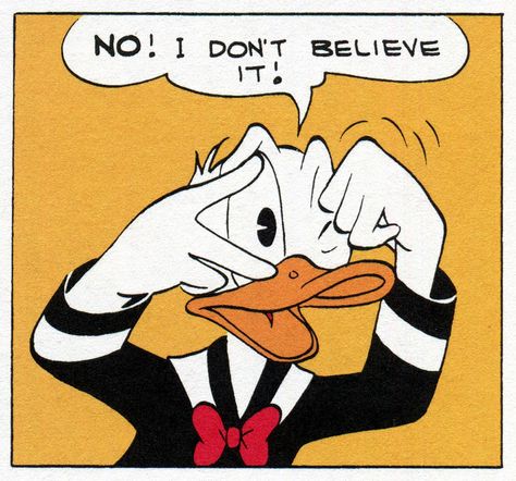 No! I don't believe it! | "Trick or Treat" (1952) by Carl Barks Humour, Calvin And Hobbes Wallpaper, Donald Duck Comic, Kalle Anka, Disney Comics, Funny Tom, Disney Best Friends, Dell Comic, Uncle Scrooge