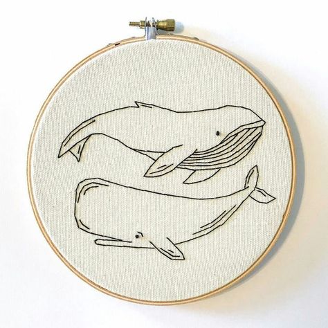 Hitchhikers Guide To The Galaxy Embroidery, Embroidery Whale Pattern, Embroidery Galaxy, Embroidery Inspiration Simple, Whale Embroidery Pattern, Embroidery Whale, Whale Cross Stitch, Galaxy Embroidery, Embroidered Whale