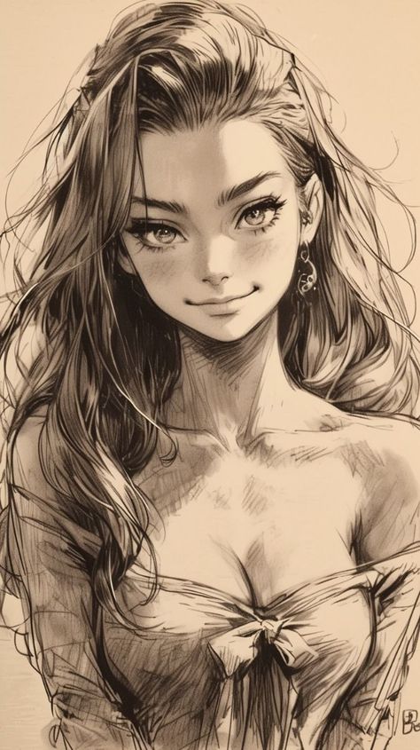 Female Face Art Reference, Female Model Portrait, Sketch Pictures, Facial Expressions Drawing, Cute Manga, Copic Drawings, Female Face Drawing, Girl Face Drawing, Digital Sketch