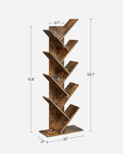 Diy Bookshelf Design, Office Rustic, Eagle Wall Art, Shelves For Living Room, Large Bookshelves, Tree Bookshelf, Bookshelf Plans, Book Tree, Wood Bookshelves