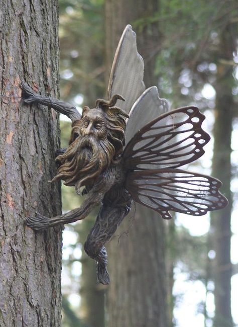 Fairy Houses, Fairy Art, Faeries Gardens, Mystical Creatures, 판타지 아트, Fairy Land, Fairy House, Magical Creatures, Bronze Sculpture