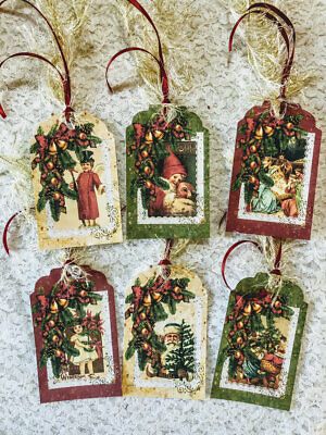 Pastel, Christmas Tags Handmade, Tag Books, Christmas Gift Tags Diy, Christmas Gift Tags Handmade, Santa Gift Tags, Xmas Tags, Ornament Tags, Christmas Card Ornaments