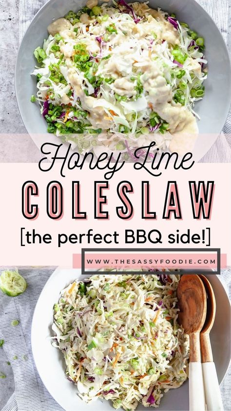 Cole Slaw Add Ins, Wasabi Coleslaw Recipe, Coleslaw With Honey, Coleslaw Side Dish, High Protein Coleslaw, Coleslaw For Burgers, Vinegarette Coleslaw, Coleslaw For A Crowd Easy Recipes, Fancy Coleslaw Recipe