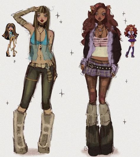 Comfy Clothes Drawing Reference, Oc Drawing Outfits, Ethereal Cottagecore Outfits, Mexican Monster High, Monster High Doll Drawing, Monster Hight Outfits, Brats Fanart, How To Draw Monster High, Monster High Reference