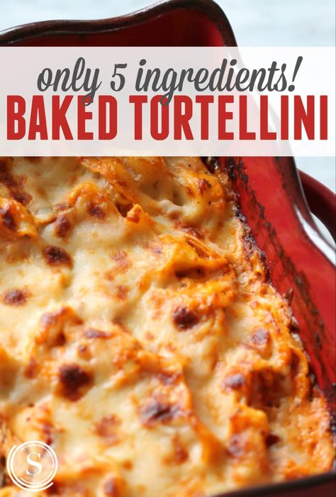 Easy Baked Tortellini, Baked Tortellini Recipes, Baked Tortellini, Tortellini Recipe, Baked Recipe, Tortellini Bake, 5 Ingredient Dinners, Tortellini Recipes, Easy Dinner Recipe