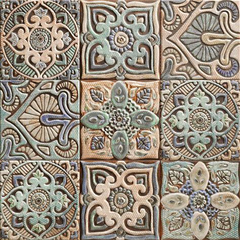 Mandala - Serie - Mainzu ceramics Textures Murales, Patchwork Tiles, Calacatta Marble, Italian Tiles, Tile Stores, Handmade Tiles, Carrara Marble, Tile Samples, Tile Art