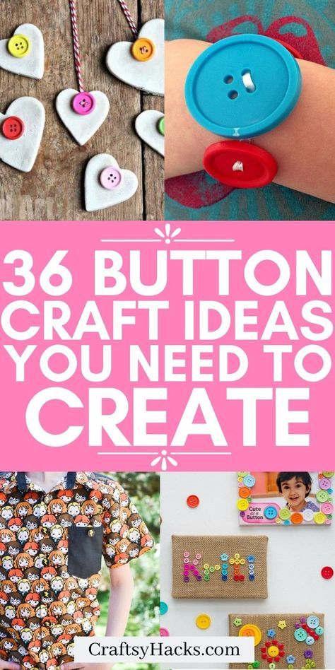 If you are looking for a fun way to destash your spare buttons you need to make these amazing crafts with buttons. These fun DIY crafts are perfect for kids to create and have more fun creating button crafts with their friends. Small Button Crafts, What To Do With Buttons Ideas, Things To Do With Old Buttons, Button Crafts To Sell Diy Ideas, Button Valentine Crafts, Dress It Up Buttons Crafts Ideas, Button Crafts For Adults Easy Diy, Valentines Button Crafts, Make Buttons Diy