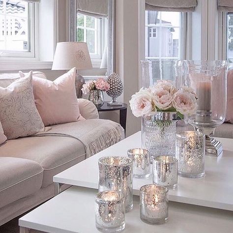 @pinterest  #decoration #decorationdinterieur #interiordesigner #homedesign #deco #salon #salonchic… Apartment Living, Sofa Grau, Pink Living Room, Living Room Grey, Apartment Living Room, My New Room, Living Room Inspiration, 인테리어 디자인, Living Room Interior